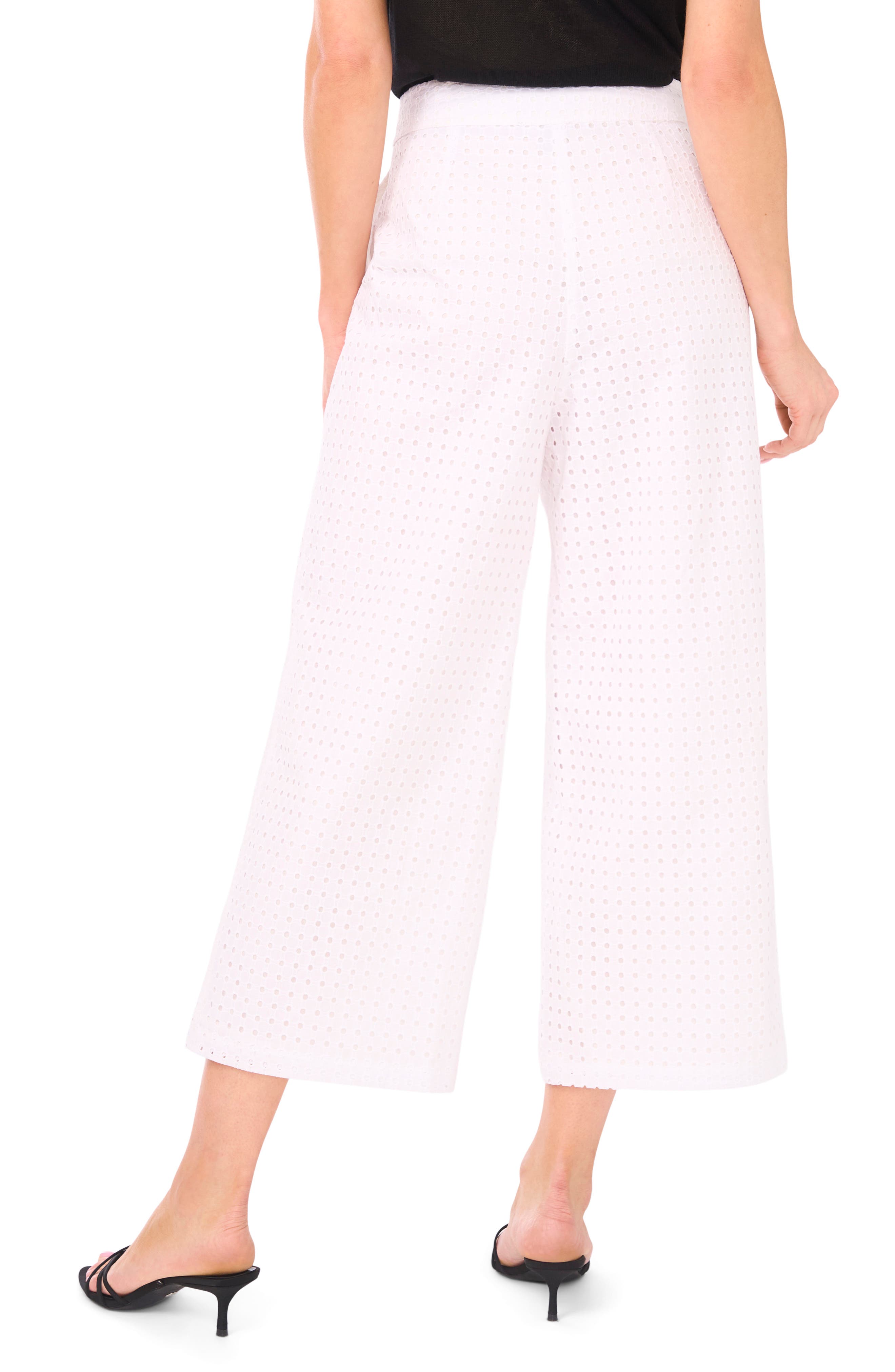 Eyelet Crop Straight Leg Pants - image 4