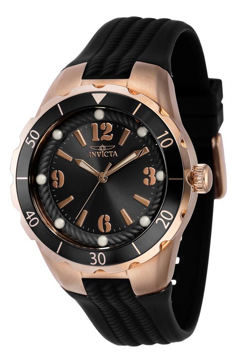Angel Silicone Strap Quartz Watch, 38mm