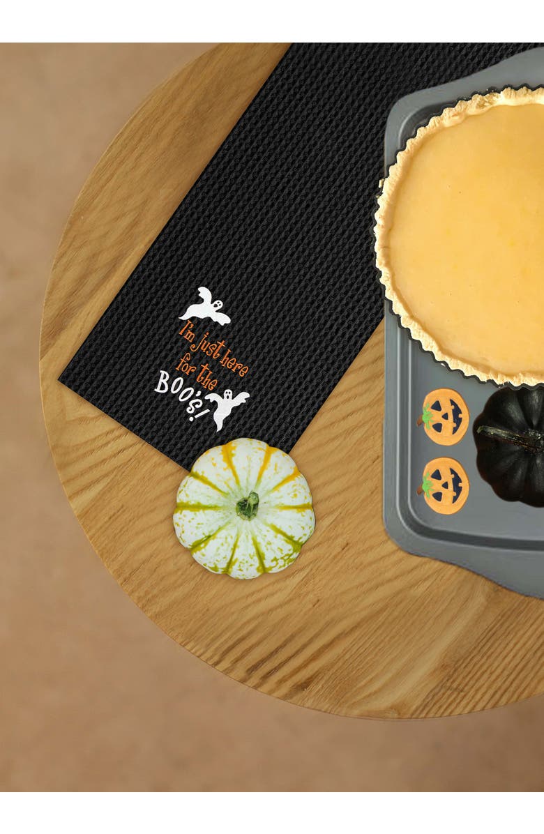 C&F Home I'm Just Here For Boo's Halloween Cotton Waffle Weave Kitchen Towel Decor Decoration, Alternate, color, Black