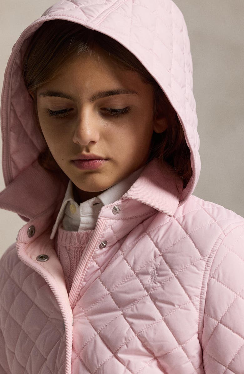 Polo Ralph Lauren Kids' Audrey Hooded Quilted Jacket, Alternate, color, Pink