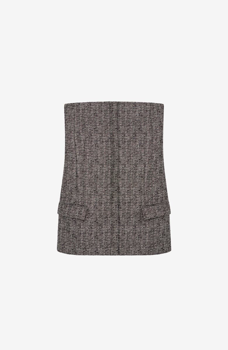 IRO Saph Strapless Bustier, Alternate, color, Black / White / Lurex