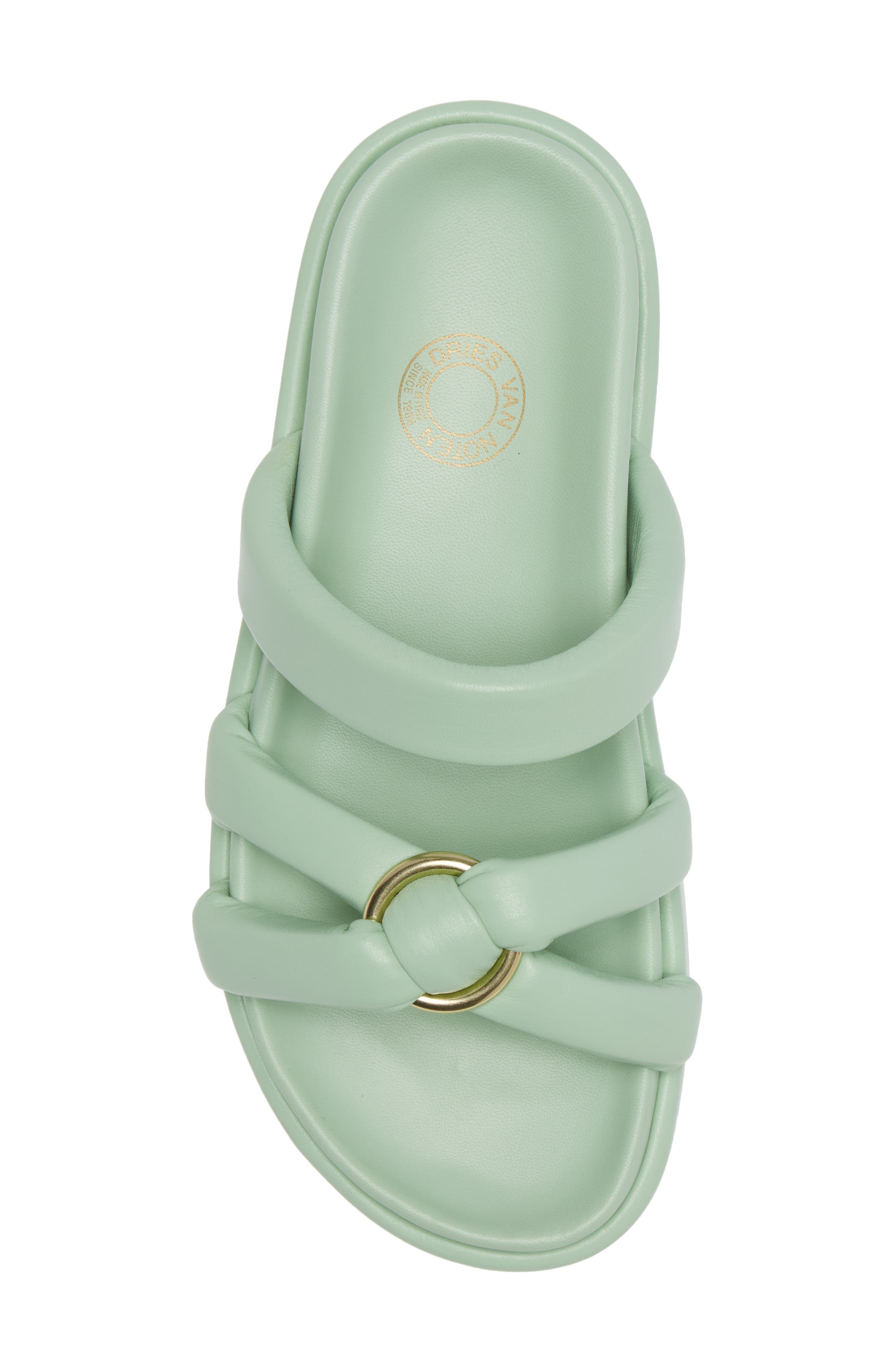 Dries Van Noten Puffy Strap Flatform Leather Sandal, Alternate, color, 