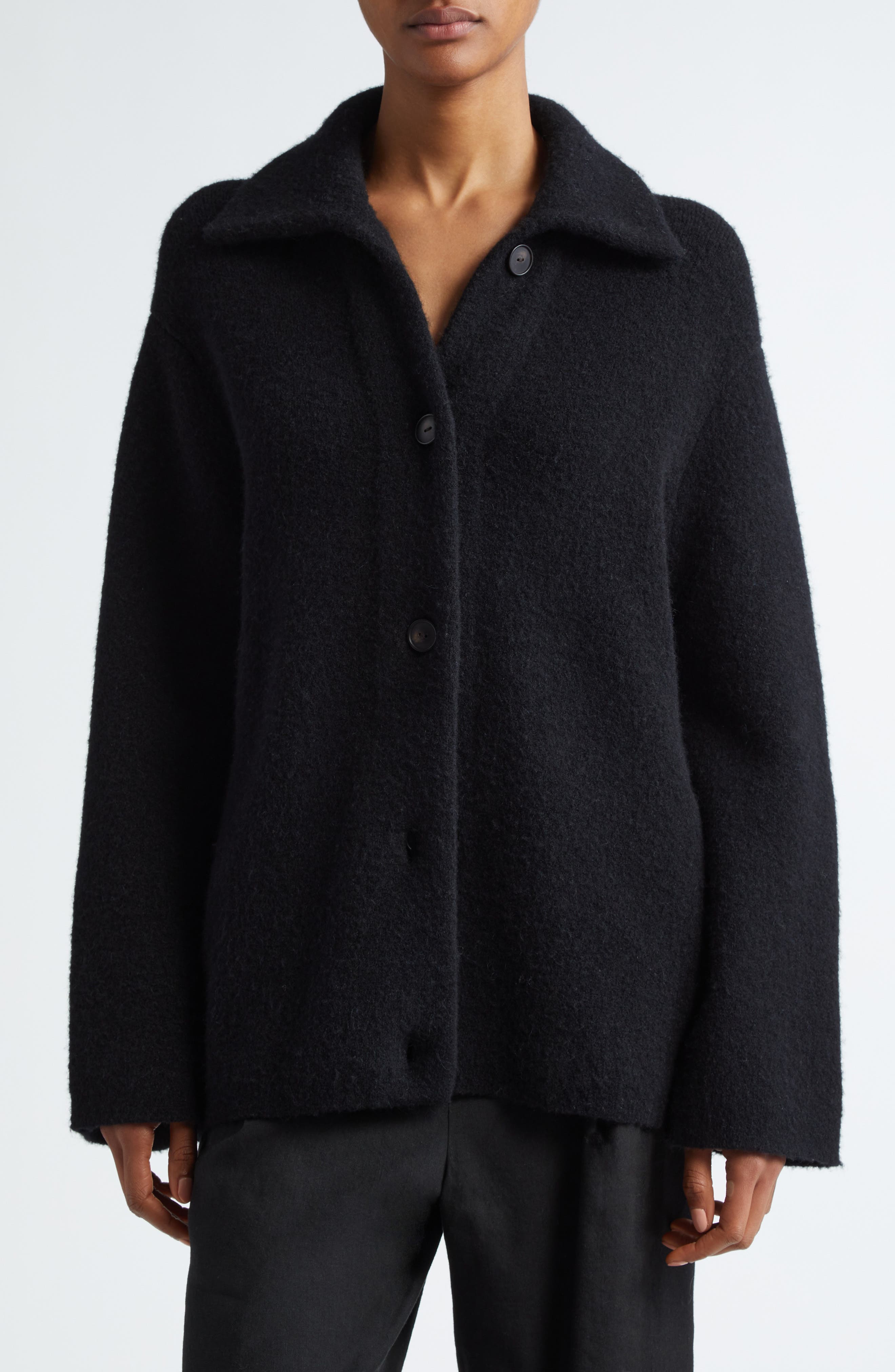 Vince Spread Collar Button Cardigan
