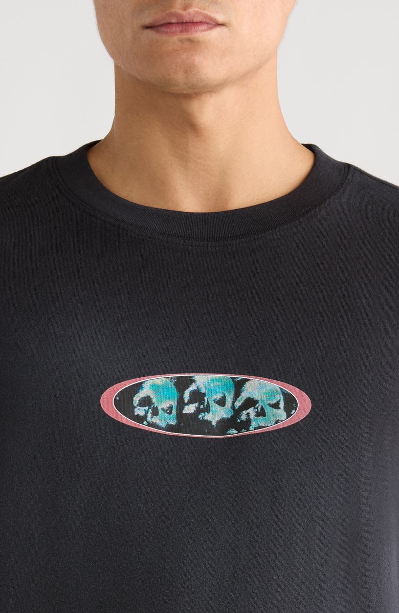 PacSun Digi Skulls Cotton Graphic T-Shirt, Alternate, color, Black