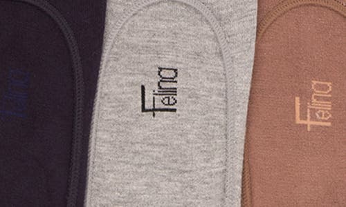 Felina Assorted 6-pack Liner Socks In Blue/brown/grey