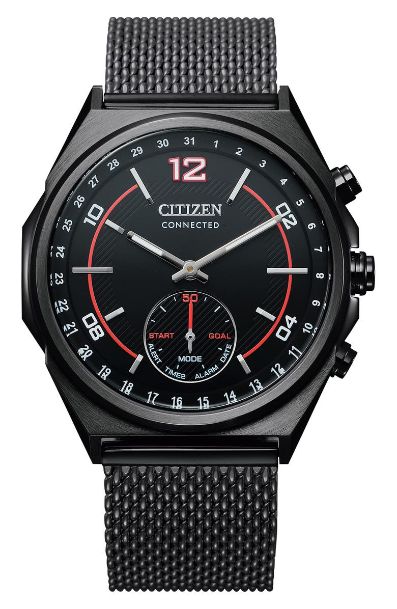 Citizen Men's Connected Mesh Strap Hybrid Smartwatch, 42mm, Main, color,