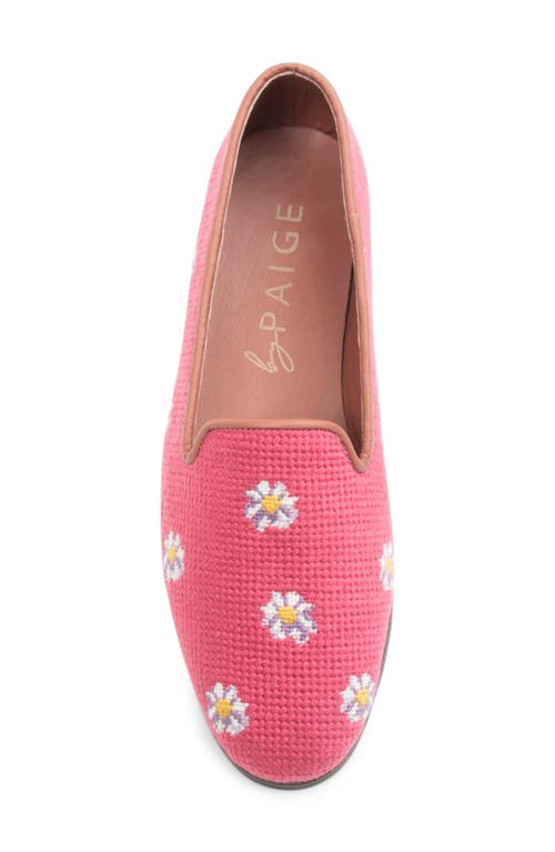 Bypaige Daisies Needlepoint Loafer In Pink