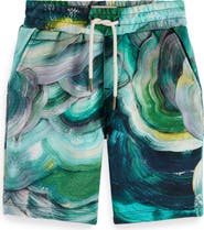 Scotch & Soda Kids' Swirl Print Sweat Shorts