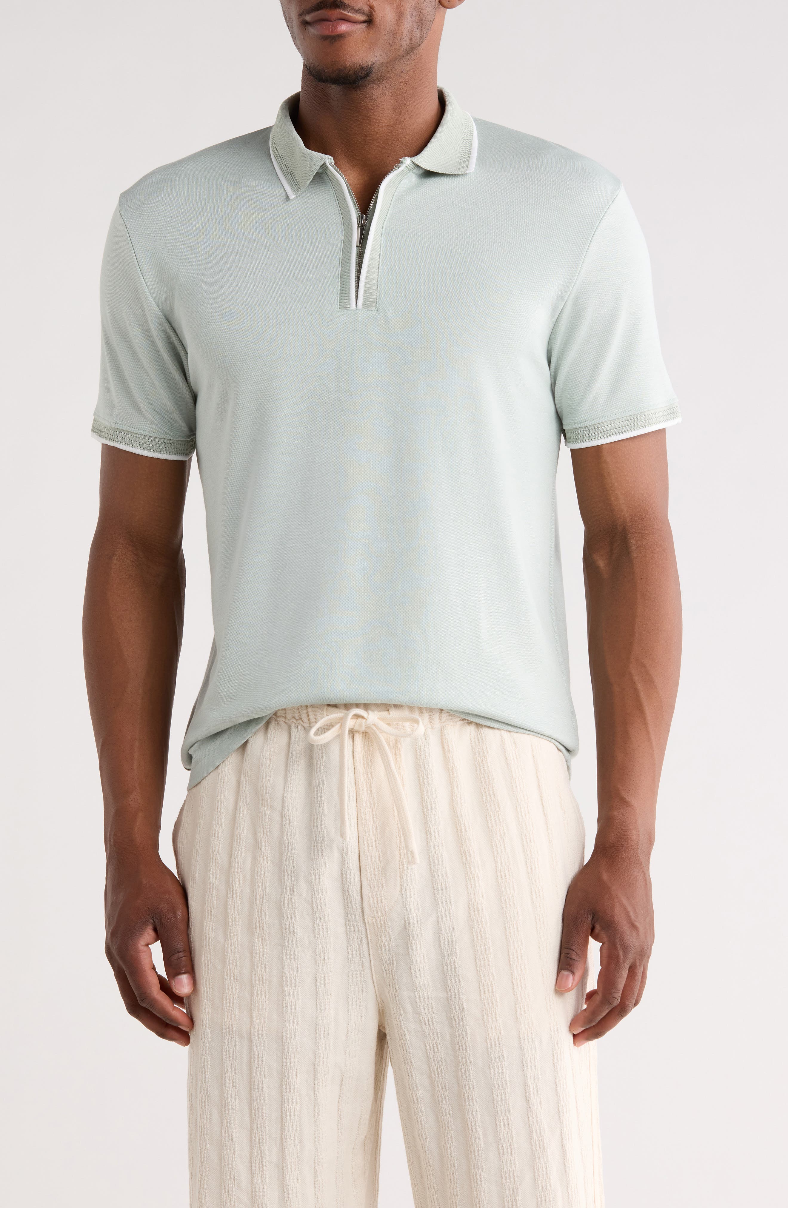DENIM AND FLOWER Contrast Tipping Polo