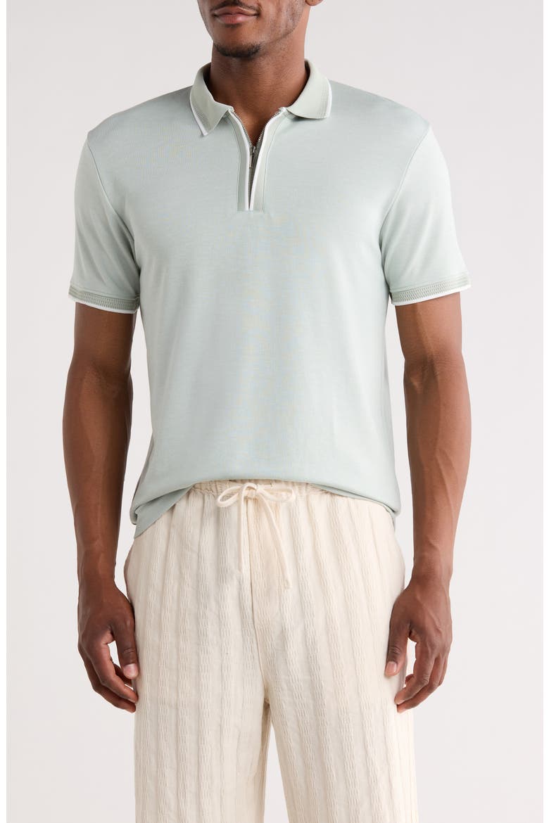 Contrast Tipping Polo, Main, color, GREEN