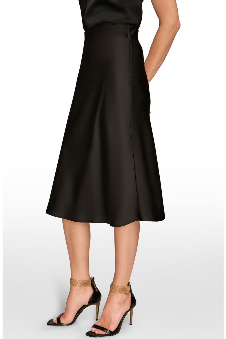 Satin Midi Skirt, Alternate, color, BLACK