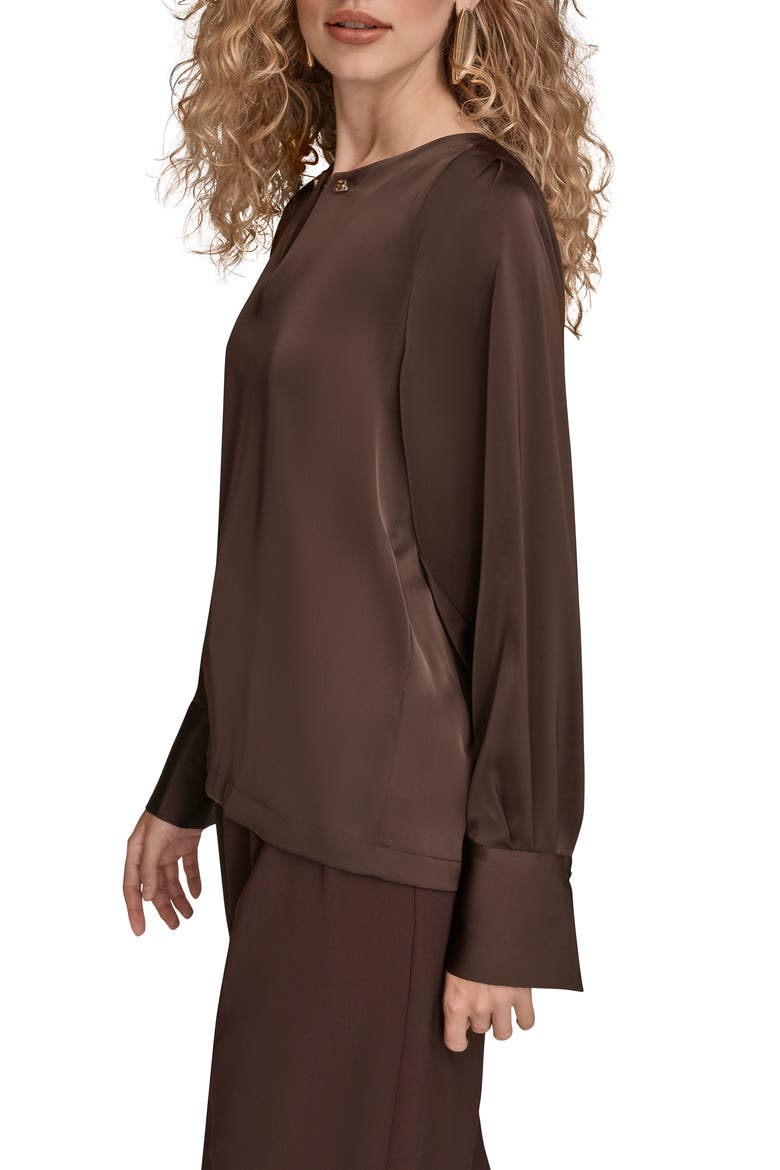 Chain Detail Long Sleeve Top, Alternate, color, CHOCOLATE PLUM
