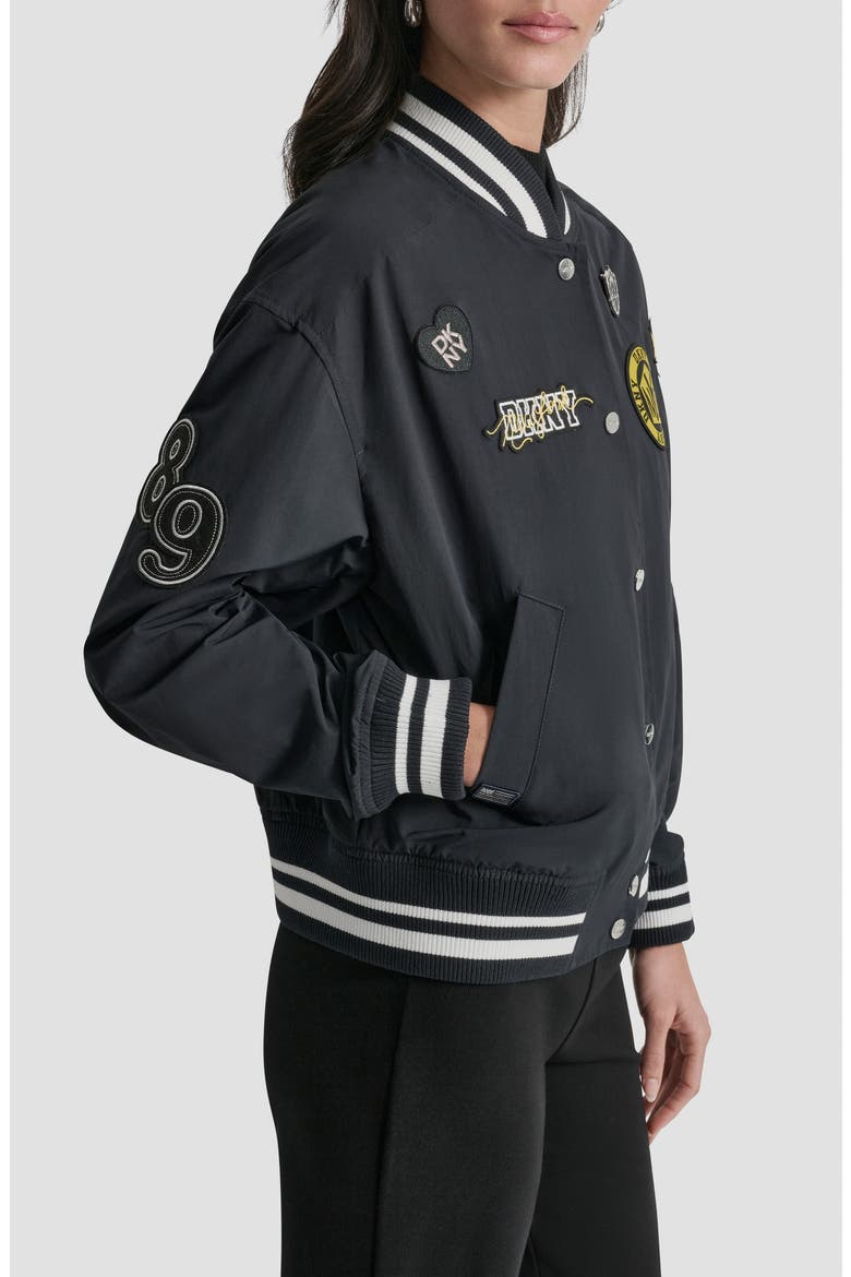 1989 Pins & Patches Varsity Jacket, Alternate, color, NAVY
