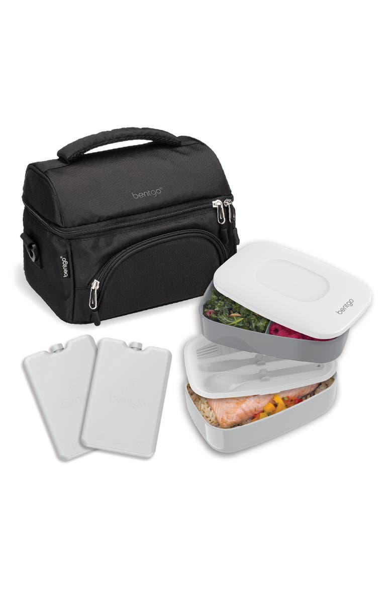 Deluxe Lunch 4-Piece Set, Main, color, BLACK