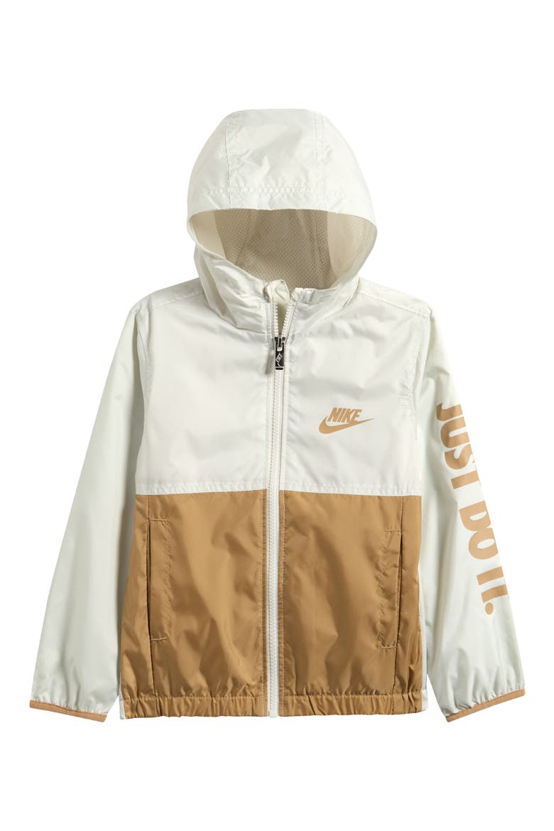 Kids' Just Do It Windrunner Jacket, Main, color, LIGHT BONE