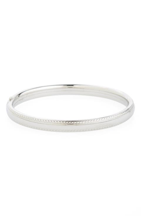 Bead Edge Silver Bangle (Infant)