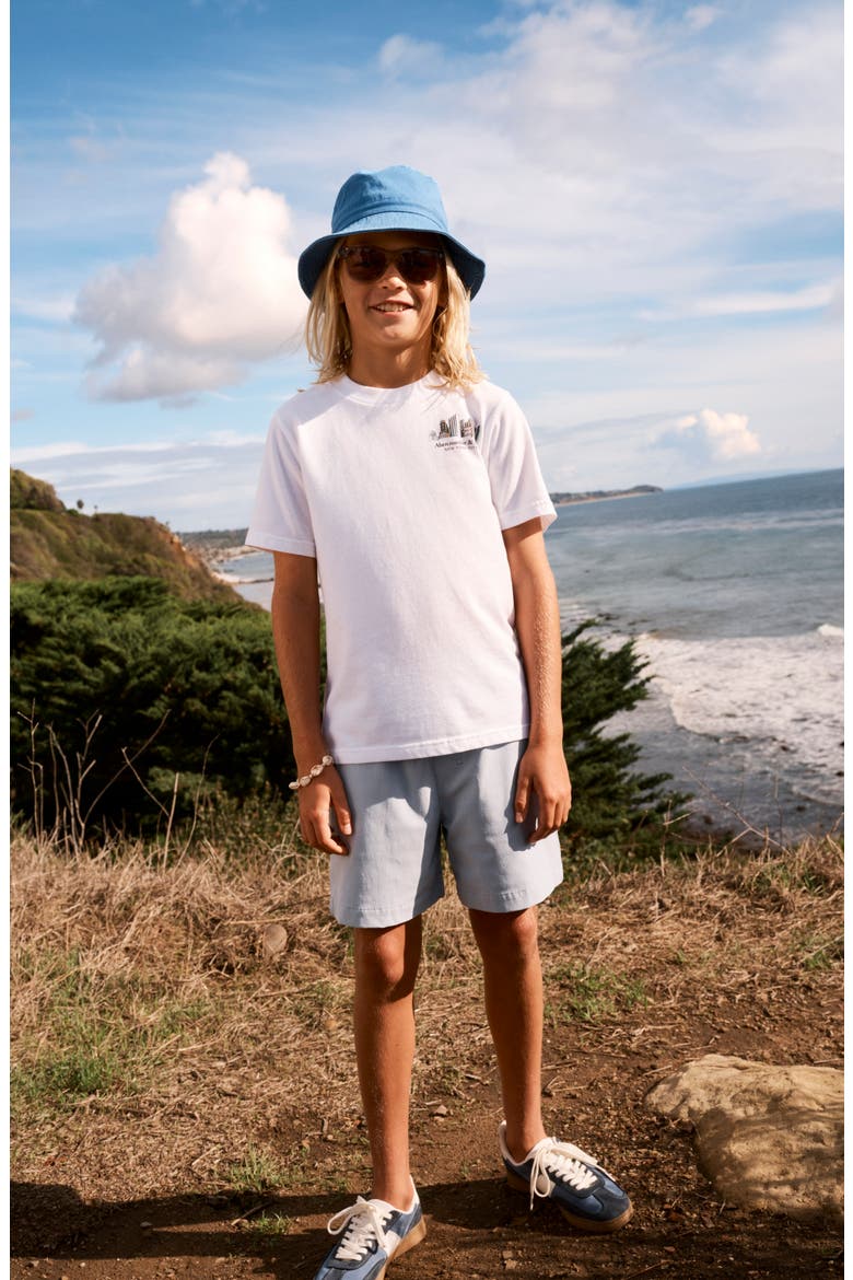 Kids' Cotton Blend Shorts, Alternate, color, BLUE FOG