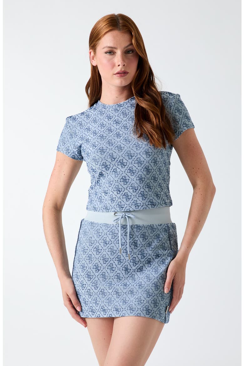 4G Logo Jacquard Miniskirt, Alternate, color, NAVY
