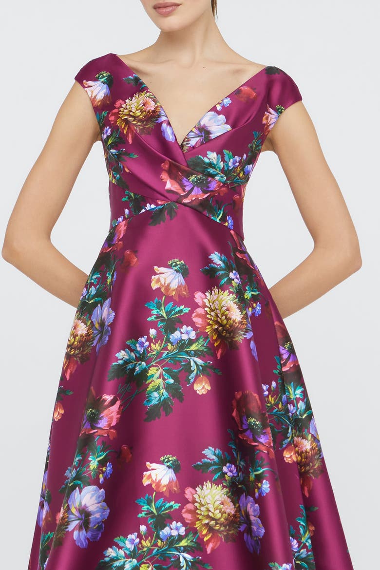 Kadence V-Neck Dress, Alternate, color, Sangria Poppy Stripe