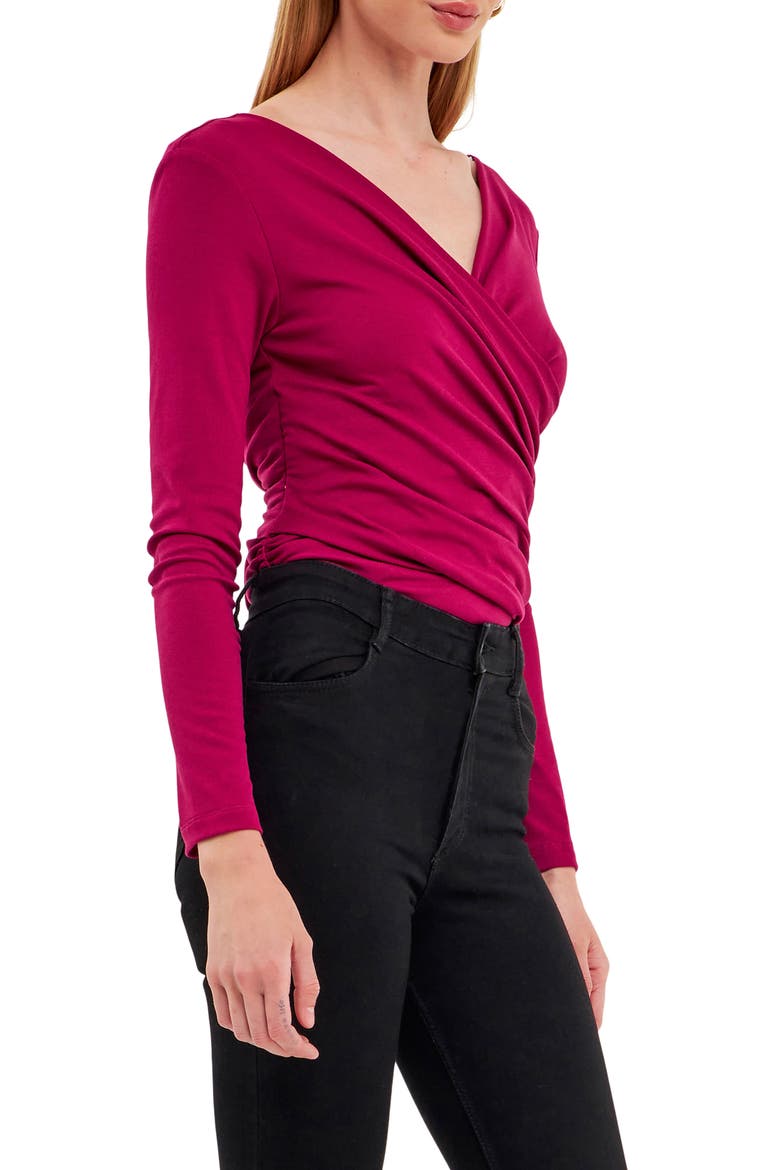 Shirred Crop Top, Alternate, color, BERRY