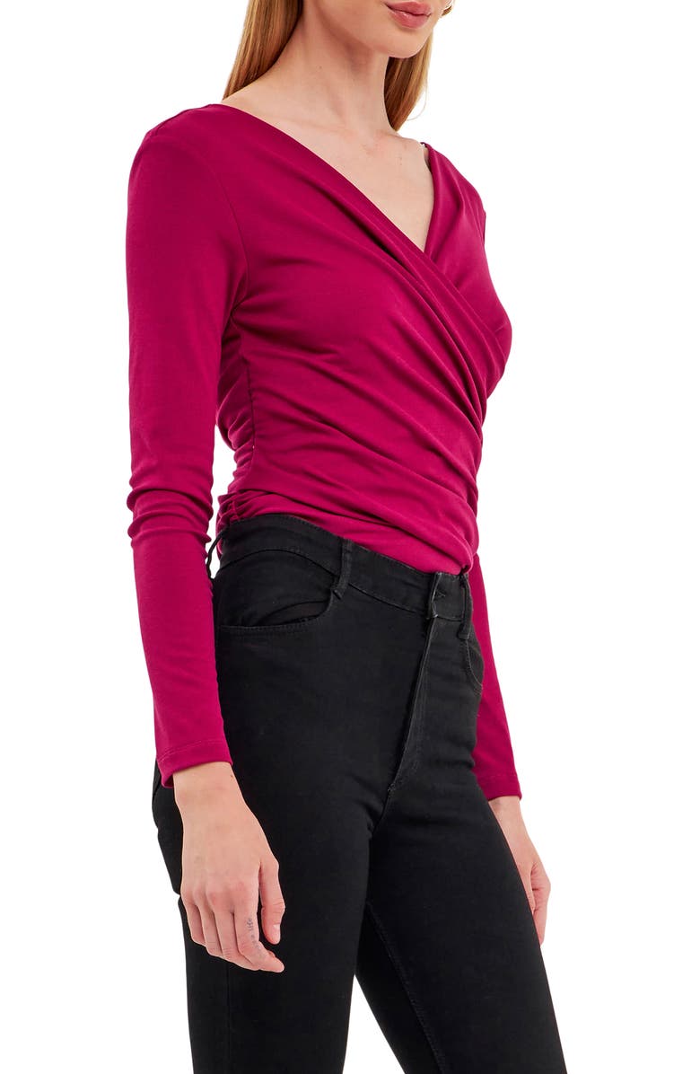 Endless Rose Shirred Crop Top, Alternate, color, Berry