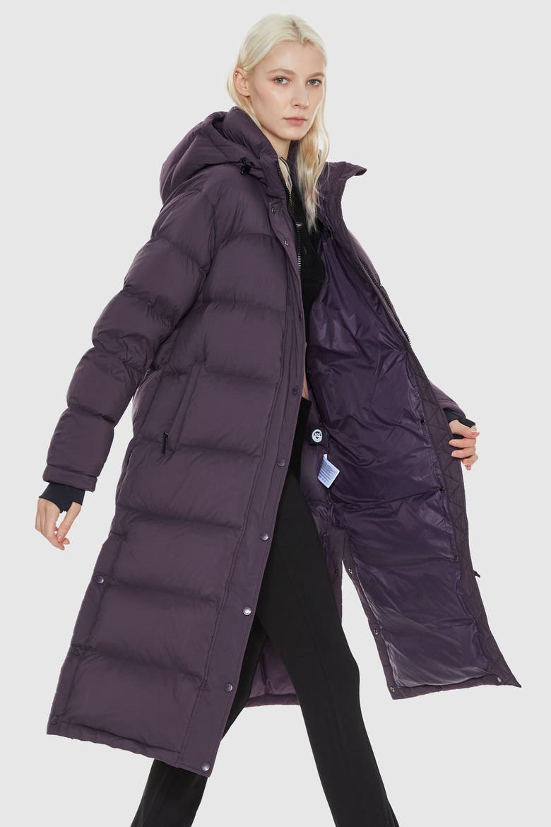 Puff-O® Long Down Puffer Jacket, Alternate, color, Purple