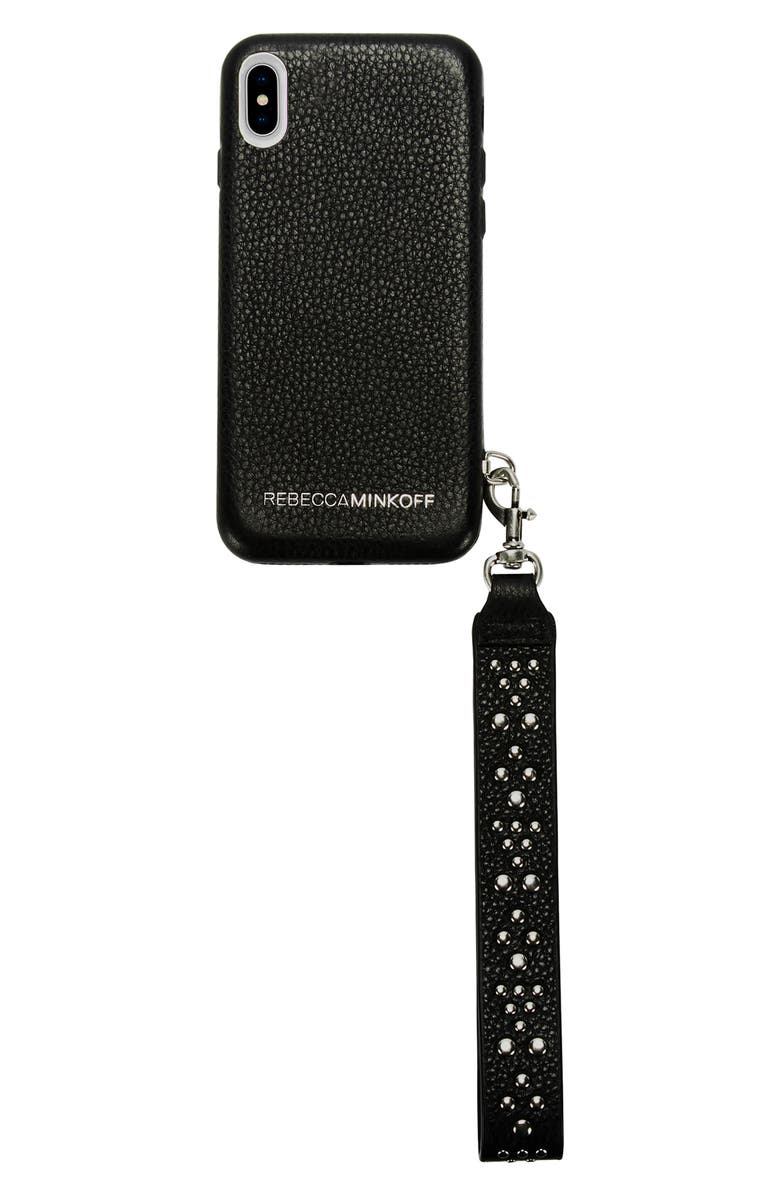 Rebecca Minkoff iPhone X/Xs Leather Wristlet Case, Main, color, 