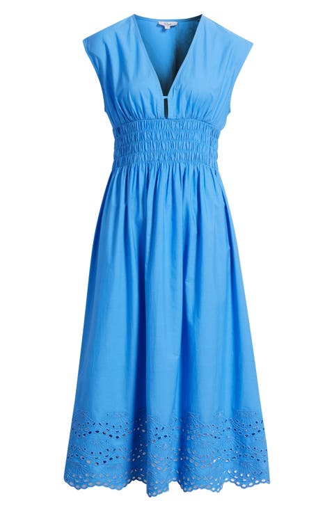 Roxanne Eyelet Embroidered Cotton Midi Dress