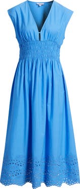 Rails Roxanne Eyelet Embroidered Cotton Midi Dress