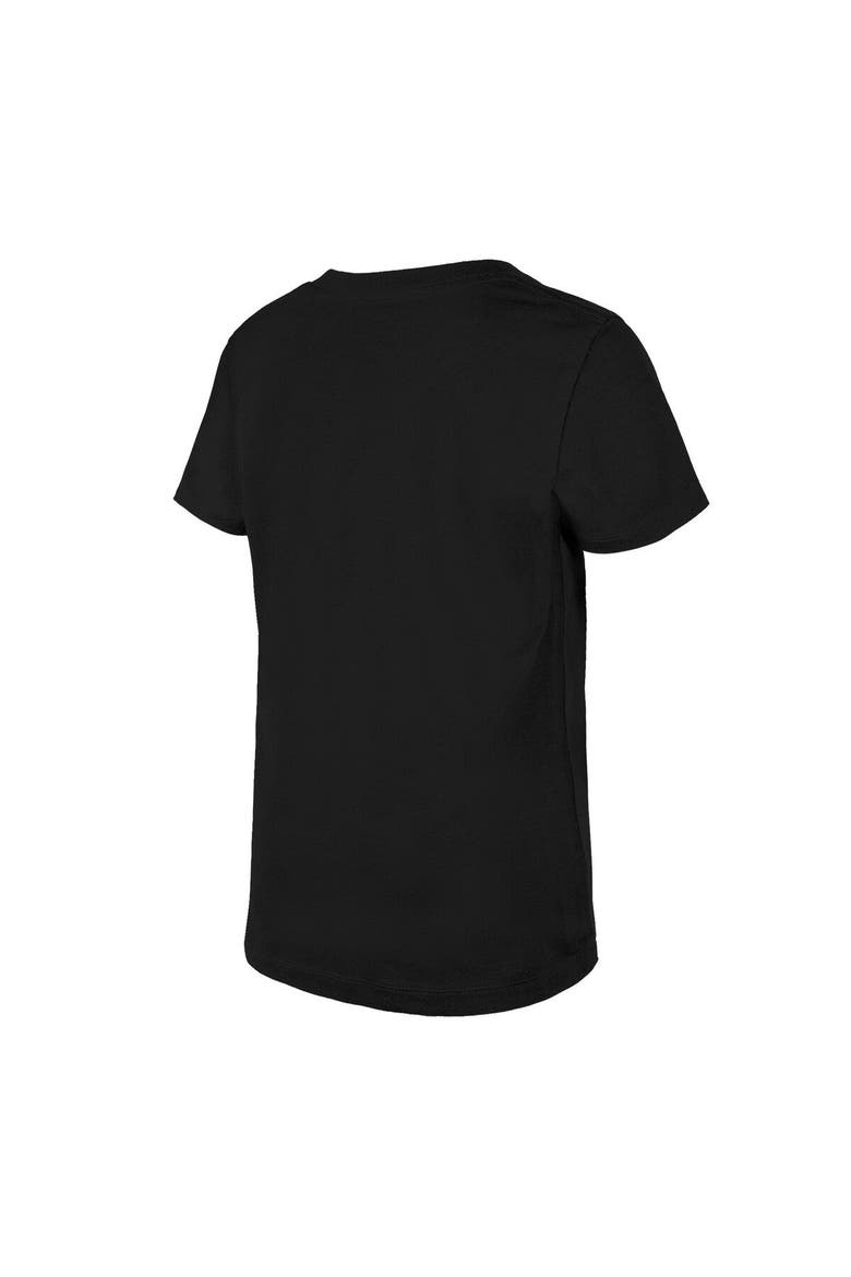 Girls Youth New Era Black Pittsburgh Steelers Reverse Sequin V-Neck T-Shirt, Alternate, color, Black