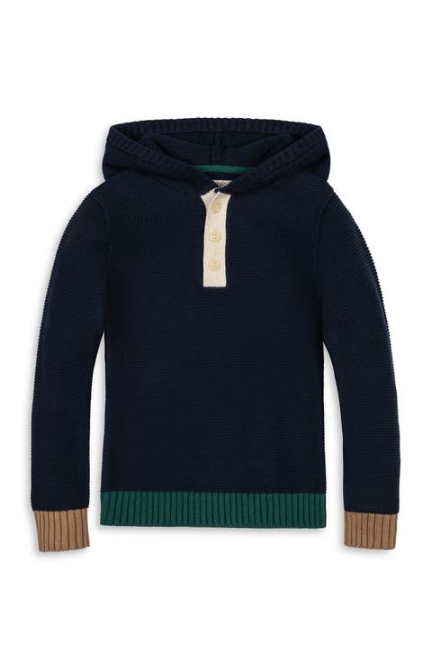 Kids' Organic Henley Sweater Hoodie
