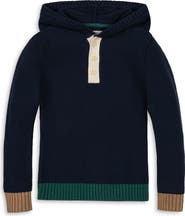 Hope & Henry Kids' Organic Henley Sweater Hoodie