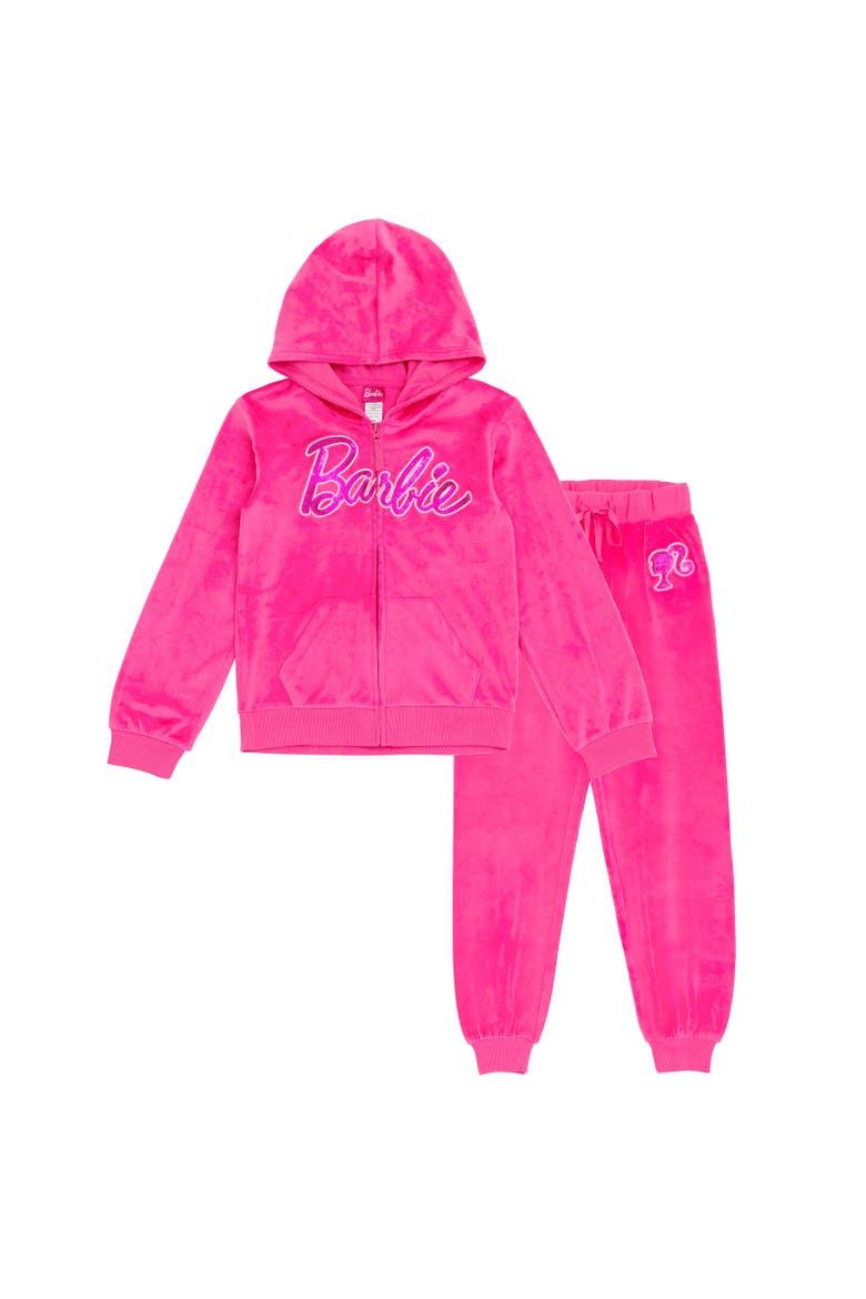 Velour Hoodie & Pants Set, Main, color, Pink