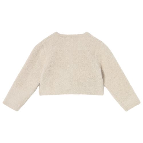 Mayoral Knit Cardigan With Faux Fur In White
