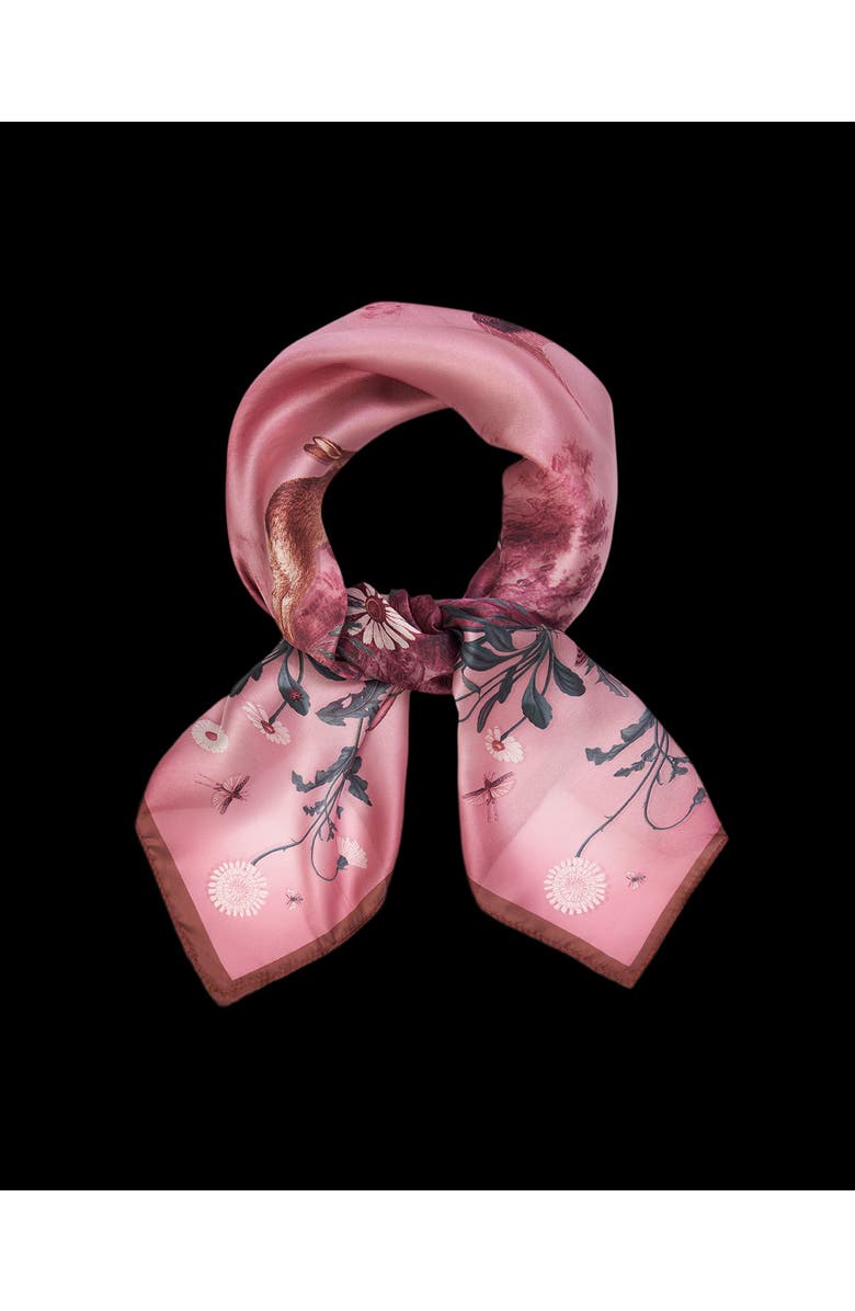 Fable England Bunny Narrartive Square Scarf, Alternate, color, Dark Pink