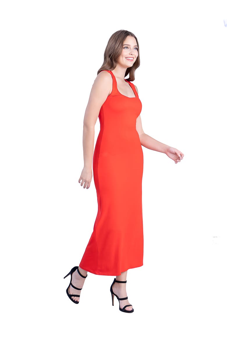 Scoop Neck Maxi Dress with Racerback Detail, Alternate, color, Orange
