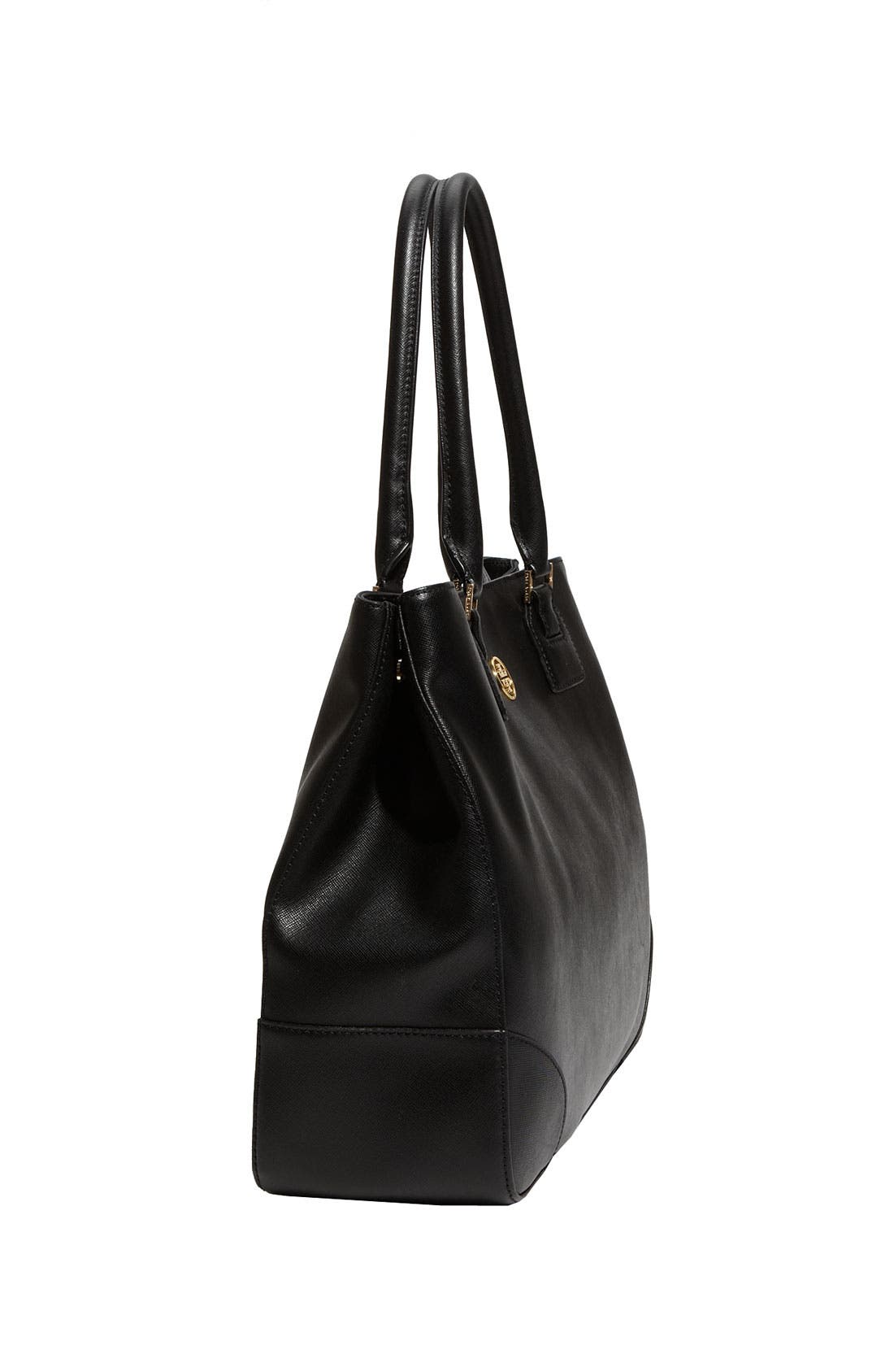 'Robinson' Tote, Alternate, color, BLACK LEATHER