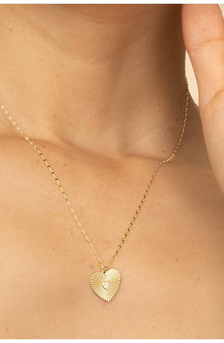 Oradina 14K Yellow Gold Heartthrob Charm Pendant, Alternate, color, 