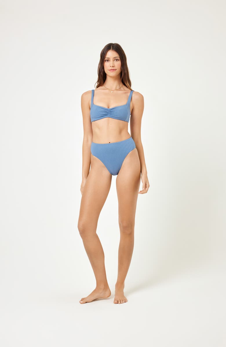 LSPACE Effie Cutout Bikini Top, Alternate, color, Baltic