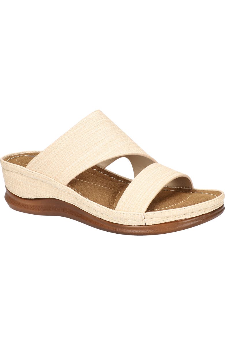 EASY STREET Larrain Wedge Slide Sandal, Main, color, Natural Woven