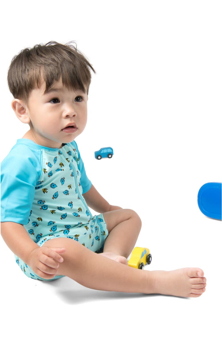 Leveret Baby One-Piece Rashguard, UPF 50+ Sun Protection Swimwear, Alternate, color, Fish