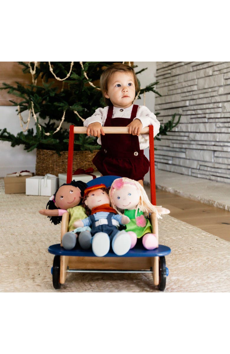 HABA Walker Wagon - Wooden Baby Push Walker, Sit to Stand Walker for Baby Learning to Walk, Push Toys for Toddlers 1-3 with Seat & Storage, 10 Months+, Alternate, color, Multi