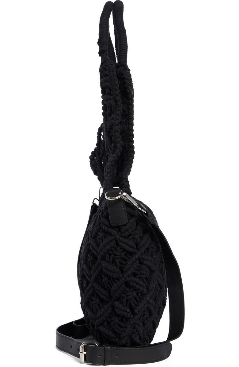 Collection XIIX Large Macramé Tote Bag, Alternate, color, Black