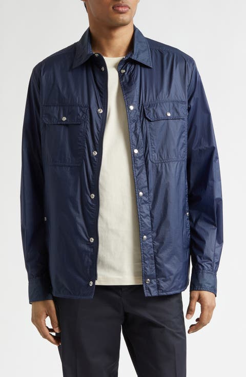 Water Repellent Nylon Ripstop Shirt Jacket