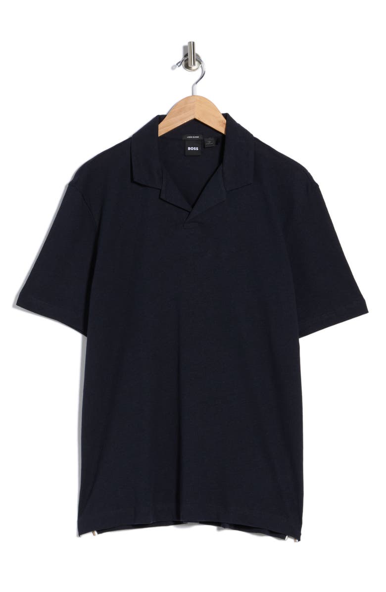 BOSS Ponti Short Sleeve Polo, Main, color, Dark Blue