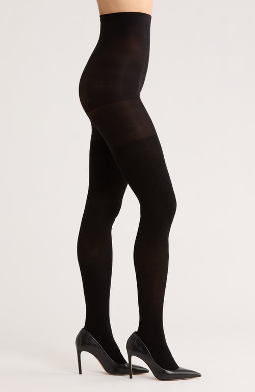 Nordstrom Layered Rib Tights In Black