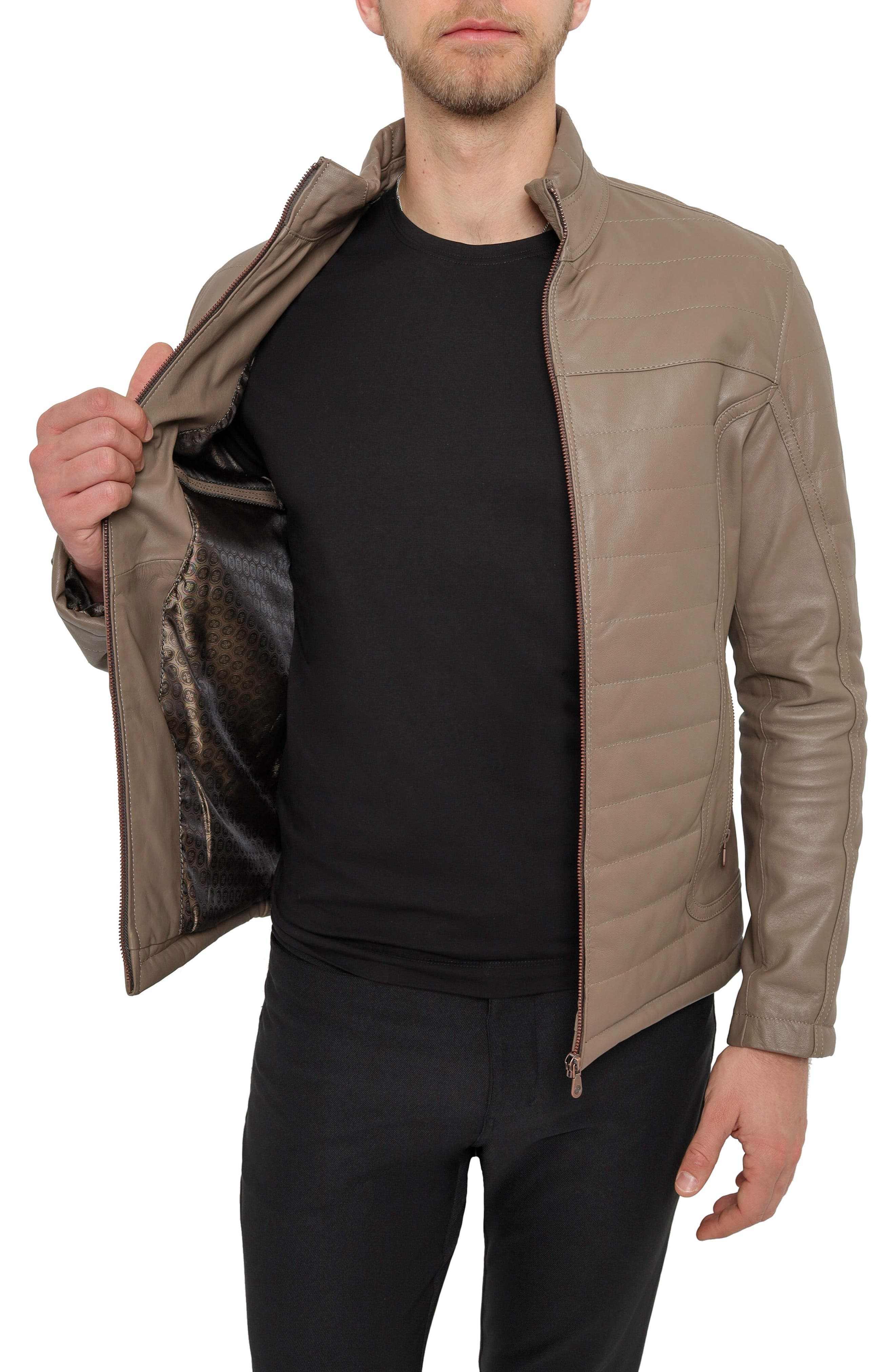 PINO BY PINOPORTE Quilted Leather Jacket