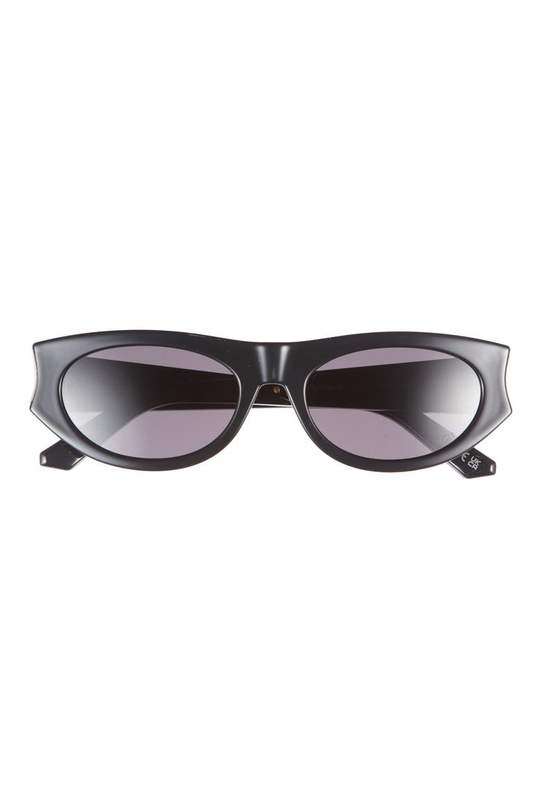 'DiorGlow B2I 53mm Oval Sunglasses, Main, color, SHINY BLACK / SMOKE
