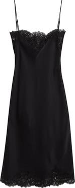 Stella McCartney Iconic Lace Trim Satin Slipdress