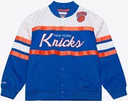 Mitchell & Ness Men's Mitchell & Ness  Royal New York Knicks Hardwood Classics Head Coach Lightweight Satin Full-Snap Jacket
